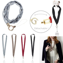 Load image into Gallery viewer, Tour de cou/bandoulière smartphone universelle en tissu - (2 couleurs disponibles, aléatoire)