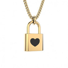 Charger l'image dans la galerie, Collier plaqué or 18 carats CHOCLI "love lock" - cadenas avec cœur