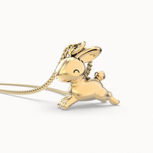 Charger l'image dans la galerie, Collier plaqué or 18 carats CHOCLI "Flying bunny" - lapin