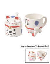 Charger l'image dans la galerie, Mug chat porte-bonheur Maneki neko - (2 couleurs disponibles en aléatoire)