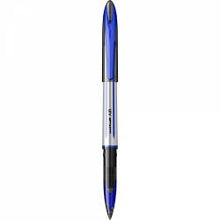Load image into Gallery viewer, Vue rapprochée du stylo roller bleu uni-ball AIR sur fond uni