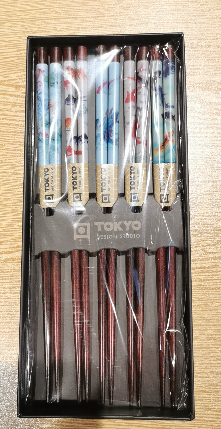 Box of 5 Pairs of Carp Chopsticks - Tokyo Design Studio