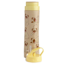 Charger l'image dans la galerie, Bouteille pliable réutilisable en silicone avec paille Mopps - Chien Carlin 600ml