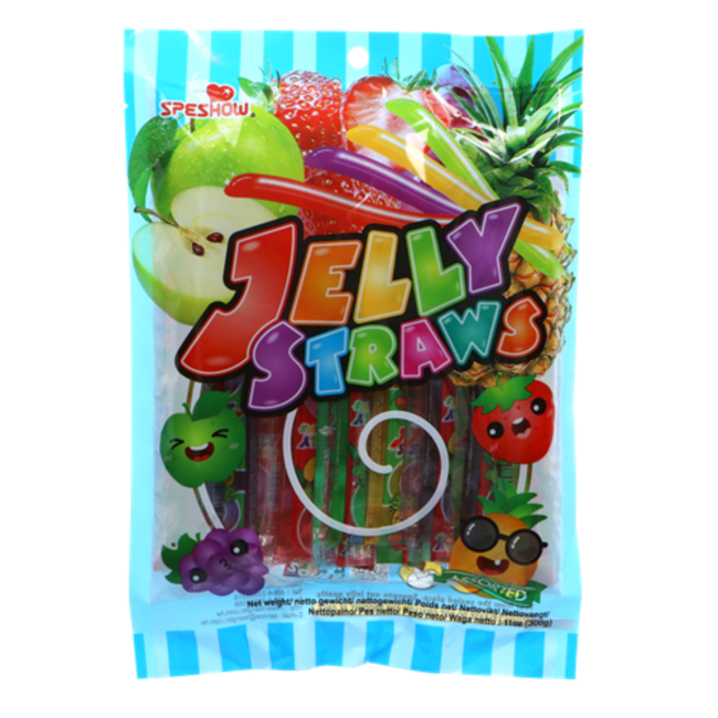 Straw Jellies JELLY STRAWS - fruit flavor assortments 300G (SPESHOW)