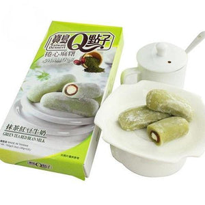 Mochi Roll - Thé vert et Haricot rouge au lait 5pcs - 150G (TAIWAN DESSERT Q)