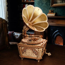 Load image into Gallery viewer, ROKR Diva Gramophone - Vue de trois quarts du pavillon nacré
