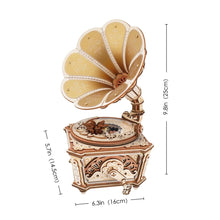 Load image into Gallery viewer, ROKR Diva Gramophone - Vue rapprochée du mécanisme à manivelle

