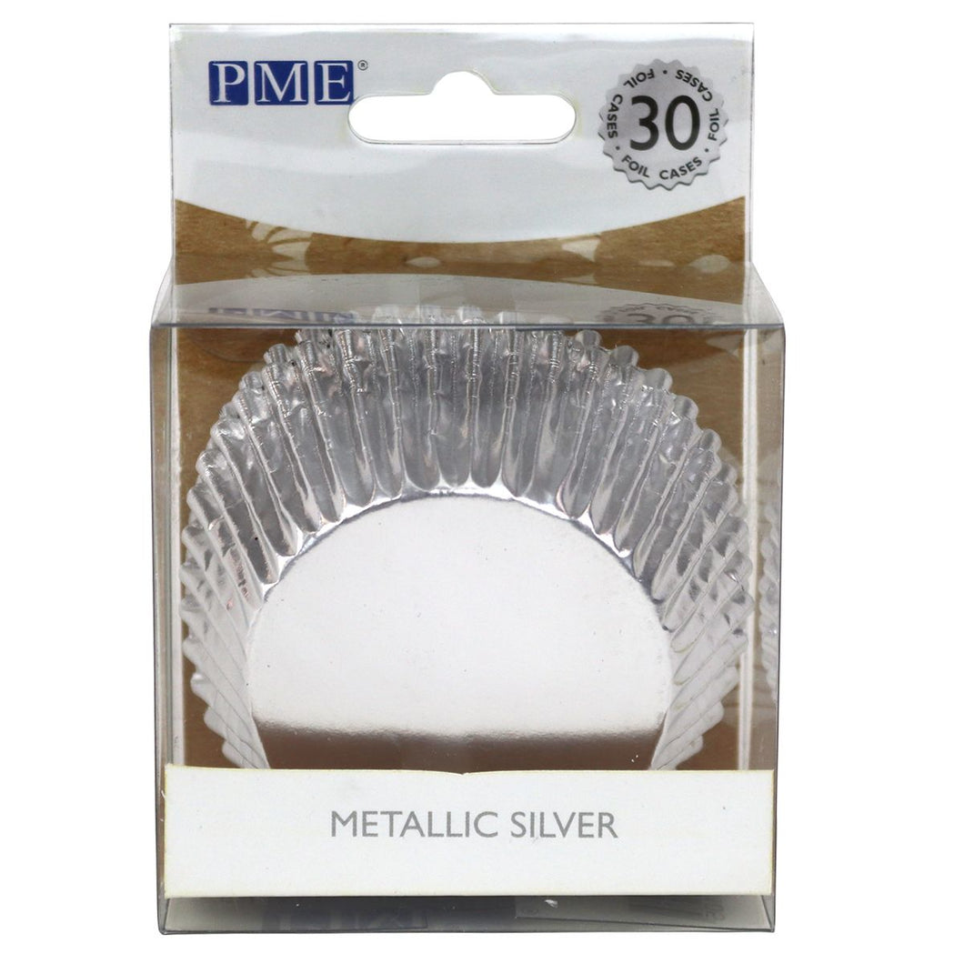 PME Metallic Silver Cupcake Cases pk/30