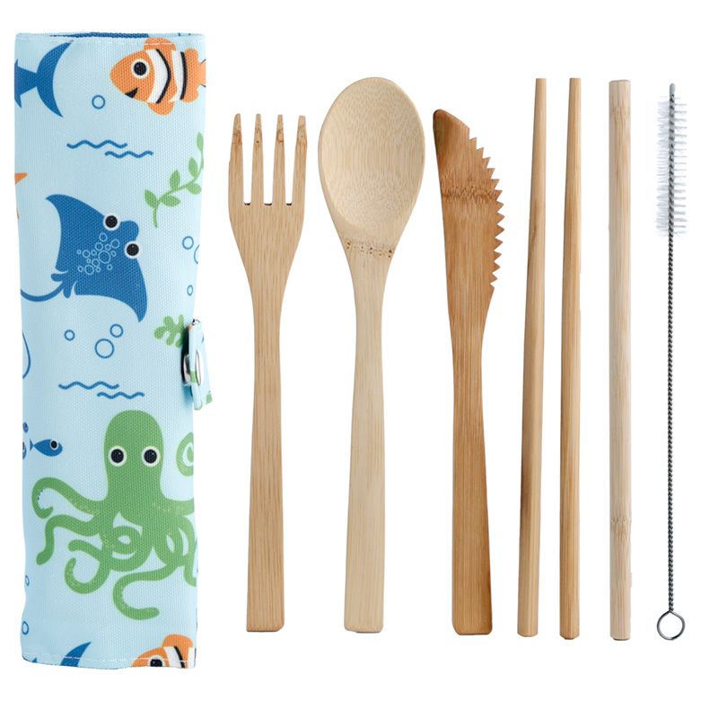 Set de couverts en bambou - Sea Life