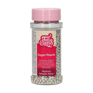 FunCakes Sugar Beads 2mm -Metallic Silver- 80g