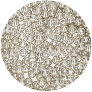 FunCakes Sugar Beads 8mm -Metallic Silver- 80g