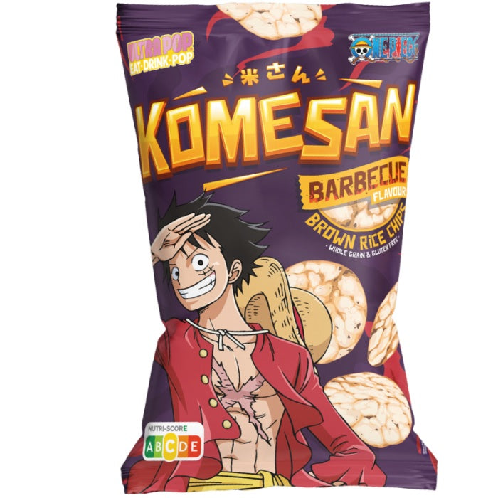 Chips soufflées au riz brun KOMESAN One Piece - Luffy, saveur barbecue, 60G
