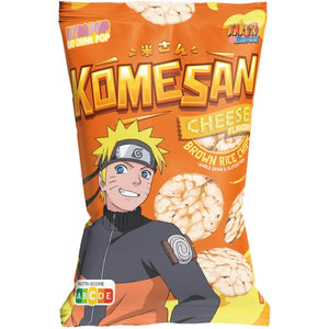 chips soufflées au riz brun KOMESAN Naruto - Naruto, saveur fromage, 60G