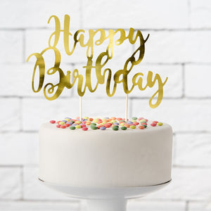 PartyDeco Cake Topper - Happy Birthday - Or