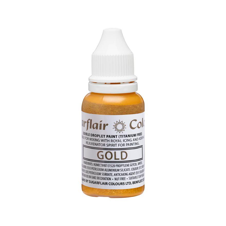 Sugarflair Peinture comestible - Or - 14ml