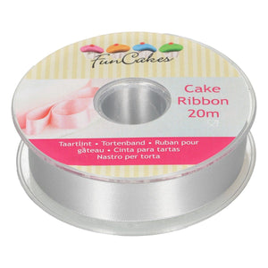 FunCakes Cake Ribbon -Silver- 25mmx20m