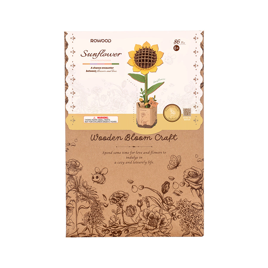 Puzzle 3D en bois à monter soi-même - Sunflower (ROWOOD)