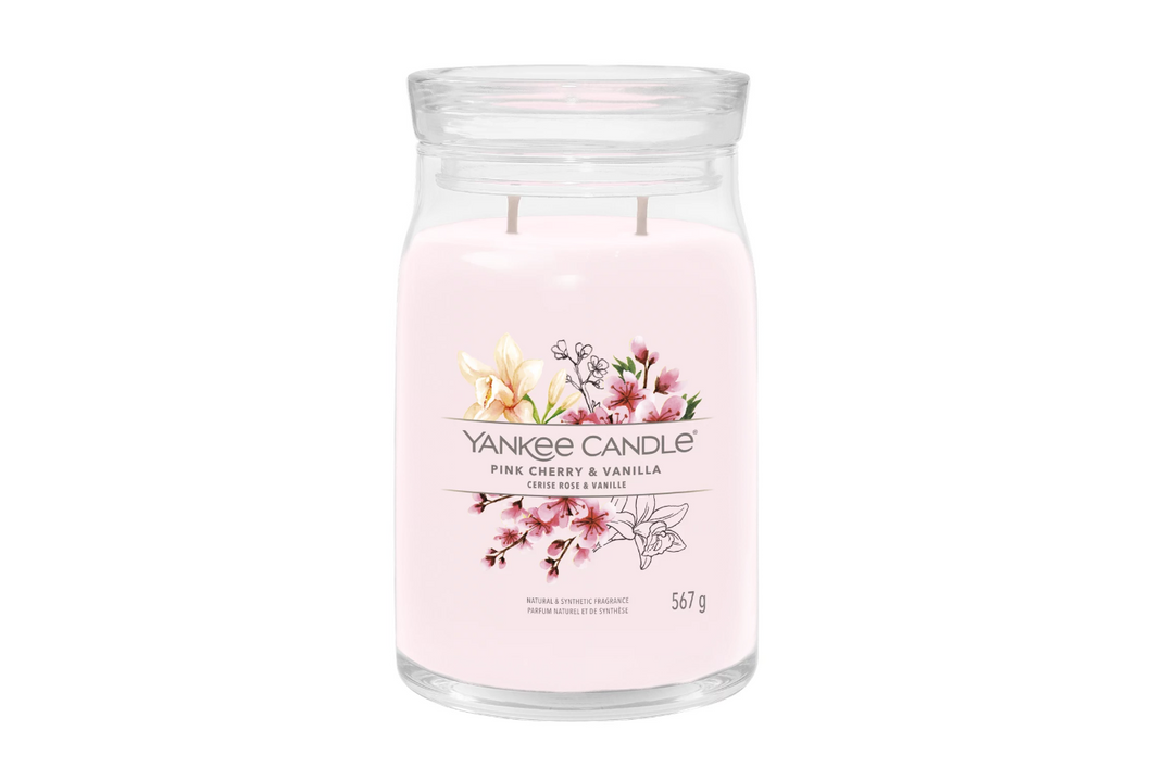Bougie grande jarre Pink Cherry & Vanilla - Cerise Rose & Vanille (YANKEE CANDLE) 567G