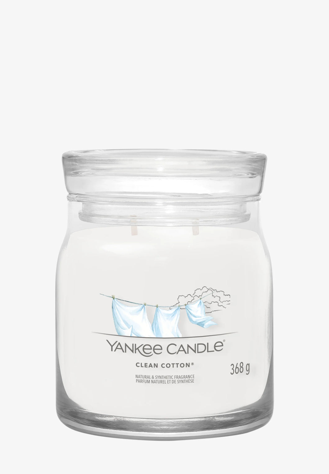 Clean Cotton Medium Jar Candle - Fresh Cotton (YANKEE CANDLE) 411G
