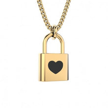 Load image into Gallery viewer, Collier plaqué or 18 carats CHOCLI &quot;love lock&quot; - cadenas avec cœur
