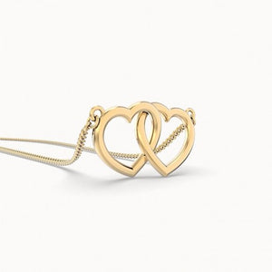 Collier plaqué or 18 carats CHOCLI "couple hearts" - cœurs connectés