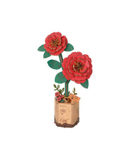 Charger l&#39;image dans la galerie, Puzzle 3D en bois à monter soi-même - Red camellia (ROWOOD)
