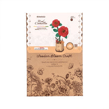 Charger l&#39;image dans la galerie, Puzzle 3D en bois à monter soi-même - Red camellia (ROWOOD)
