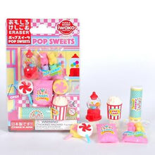 Charger l'image dans la galerie, Blister de gommes japonaises Iwako Pop Sweets en forme de bonbons colorés avec des figurines miniatures
