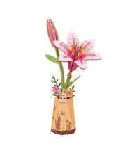 Charger l&#39;image dans la galerie, Puzzle 3D en bois à monter soi-même - Pink lily (ROWOOD)
