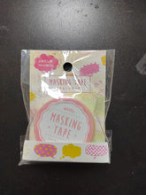Load image into Gallery viewer, Rouleau de washi tape Amifa rose pastel à motifs de bulles de bande dessinée sous emballage plastique
