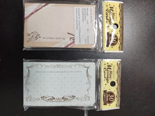 Load image into Gallery viewer, Deux paquets de 30 mini cartes de message Synapse Japan, l'un aux motifs marron avec un oiseau, l'autre avec un élégant cadre vert menthe.
