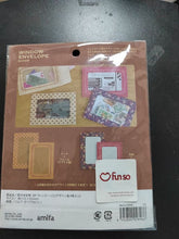 Load image into Gallery viewer, Dos de l'emballage des enveloppes à fenêtre vintage Amifa, affichant les dimensions, la composition et le code-barres.
