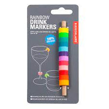 Load image into Gallery viewer, Lot de 12 marque-verres arc-en-ciel en silicone réutilisable
