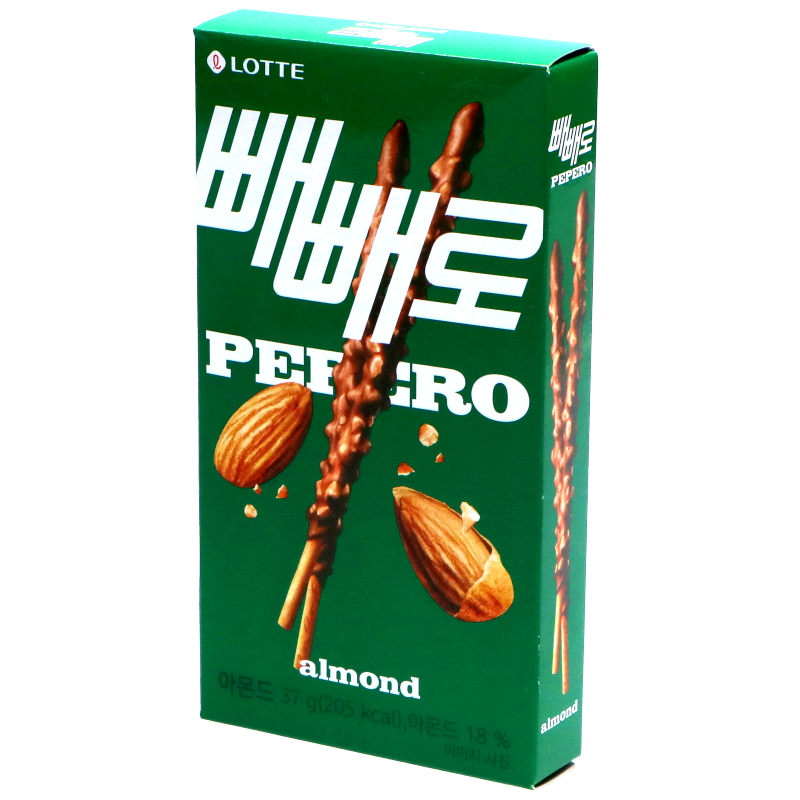 Pepero almond - cookie stick and chocolate with almonds 37G (LOTTE)