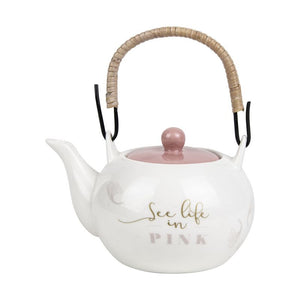 Porcelain teapot with braided handle 50cl
