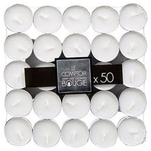 Load image into Gallery viewer, Set of 50 tealight candles - basic white
