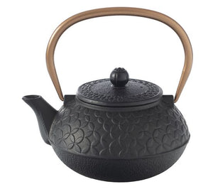 Flower cast iron teapot 1L copper