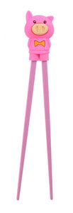 Pair of learning chopsticks for children - Pig (several colors)
