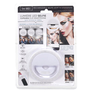 Lumière LED selfie rechargeable pour smartphone