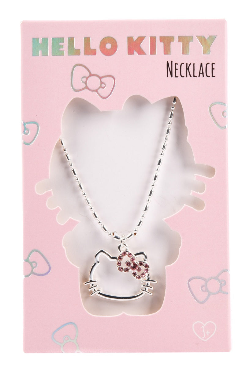 Hello Kitty pink bow head necklace