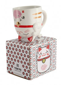 Manekineko lucky cat mug - (2 colors available in random)