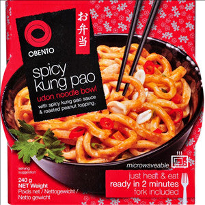 Instant udon noodles in bowl - kung pao (spicy sauce and peanuts) (OBENTO) 240 G
