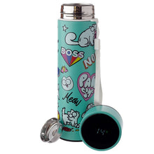 Load image into Gallery viewer, Thermo bottle with digital thermometer - Simon&#39;s Cat 450ML
