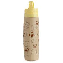 Load image into Gallery viewer, Collapsible Reusable Silicone Bottle with Mopps Straw - Pug Dog 600ml
