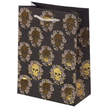 Load image into Gallery viewer, Skulls &amp; Roses Metallic Gift Bag - Skulls (Medium)
