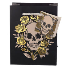 Load image into Gallery viewer, Skulls &amp; roses metallic gift bag - Skulls (Small)
