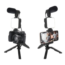 Load image into Gallery viewer, LED light and microphone on tripod for photos and videos
