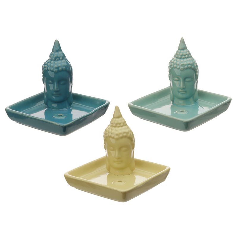 Burner for incense cones or sticks - Buddha (several colors, random)
