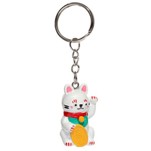 Maneki Neko Keychain - White Lucky Cat
