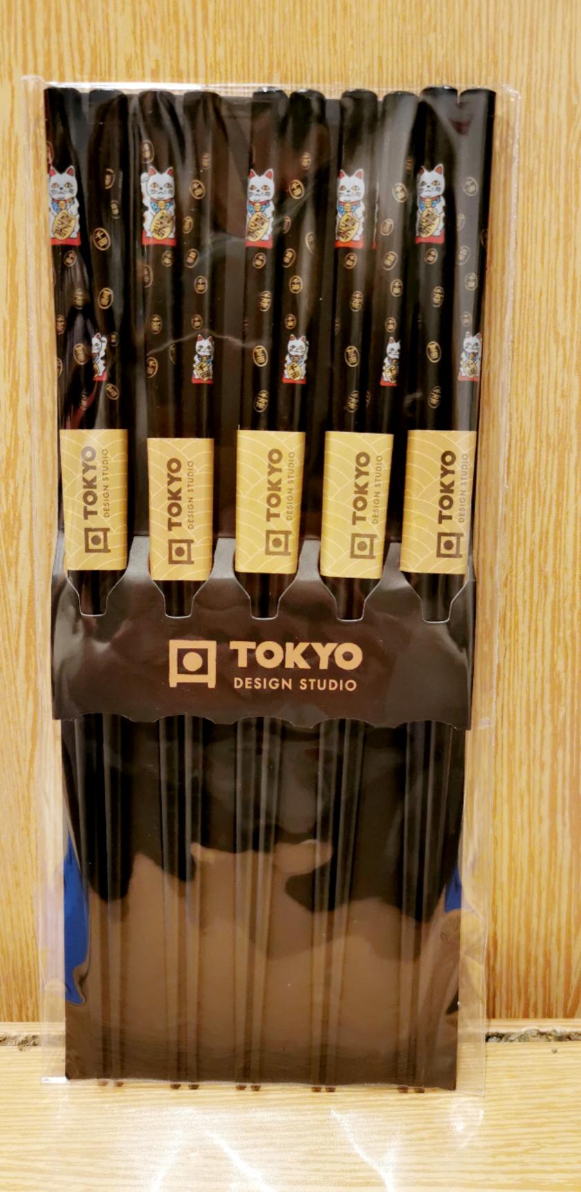 Set of 5 Pairs of Lucky Cat Chopsticks 8446 - Tokyo Design Studio